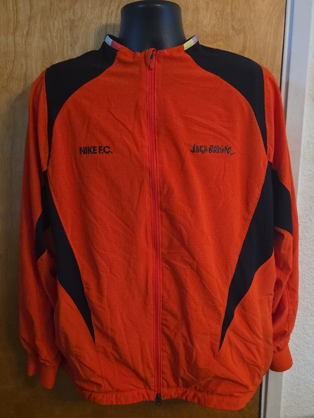 Nike F.C. Joga Bonito Futbol Soccer Woven Jacket Red Suze XL